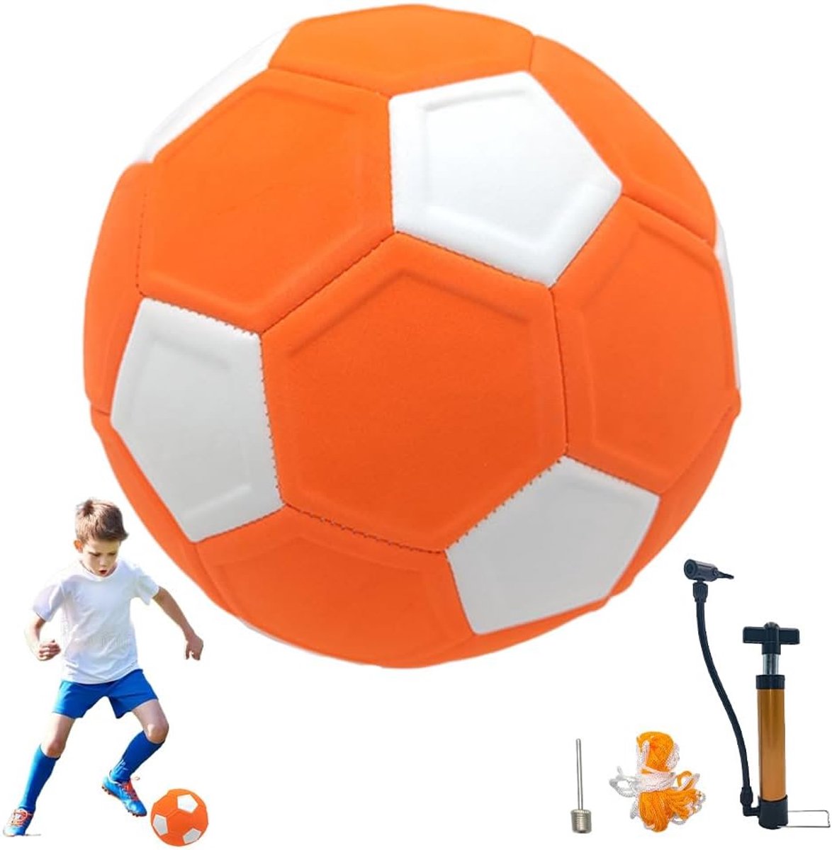 Curve Ball, 20 cm Curve Voetbal Maat 5, Softbal Voetbal, Curvebal, Voetbal Curvebal voor Kinderen, met Pomp, Luchtnaald, Netzakje, Kinder Voetbal Ballen voor 5–15-Jarigen
