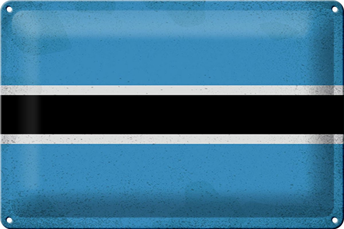 Blechschild Flagge Botswanas 30x20cm Flag Botsuana Vintage