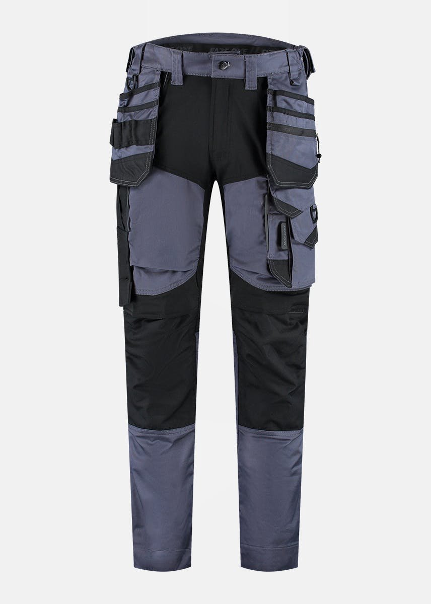 Faze.One Glaston 8K Semi-Stretch Werkbroek met Holsterzakken - Grey Black - Maat 44 | Semi-Stretch | Heren