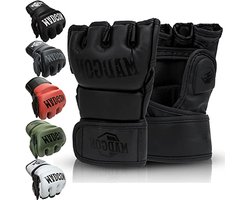 MMA Handschoenen - Bokshandschoenen Freefight - Vechtsport Training - Professionele Padding - 20 x 14 x 4 cm - Wit/Zwart