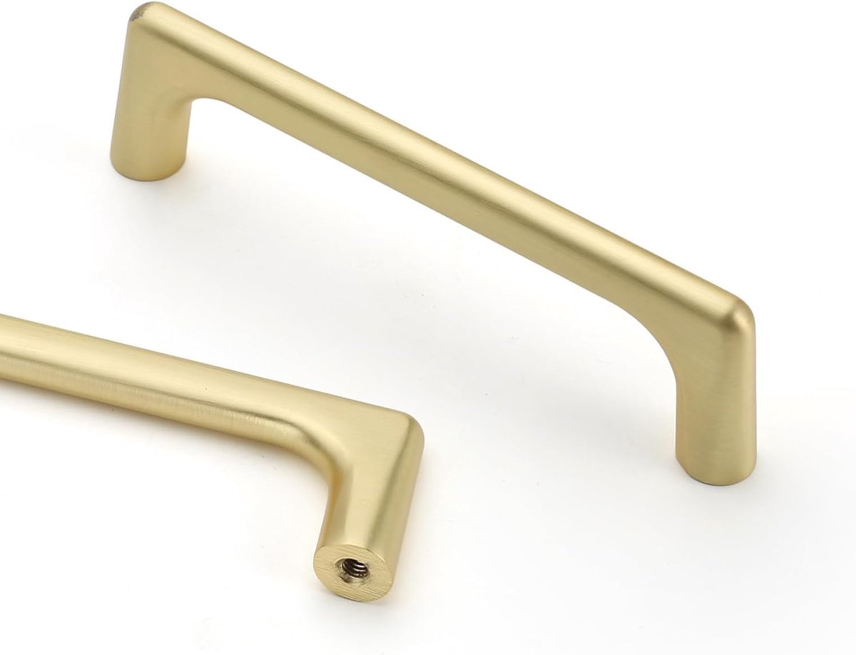 Deurgrepen keuken goud keukenkast handgrepen goud (Geborsteld messing, Gat midden:96mm)