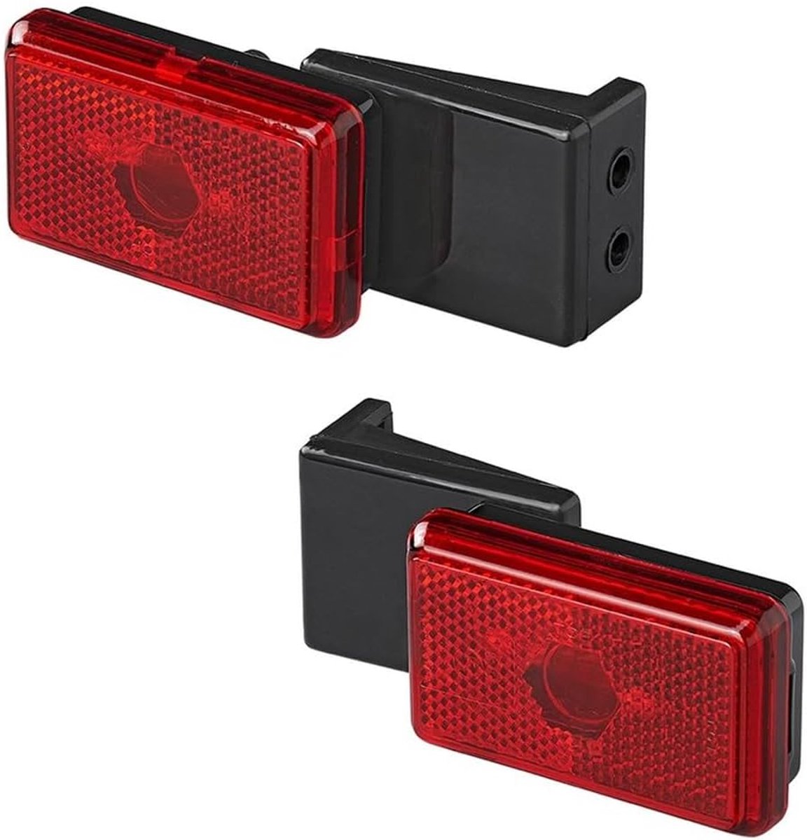 2 x positielampen, rood, 12 V, met soffietlamp, C5W, 110 x 45 x 51 mm, breedtelicht met E-keurmerk, positielicht voor aanhangers, caravans en aanhangwagens