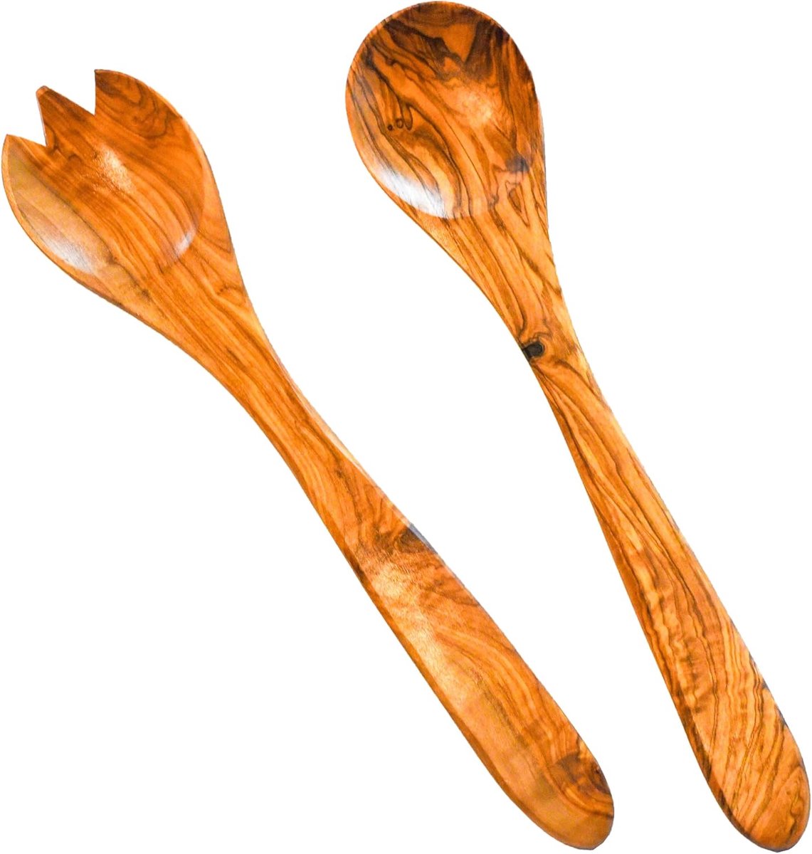 saladeservers 31 cm | Houten lepel en vork gebruiksvoorwerpen tang | Pasta Mixing Diner Koken