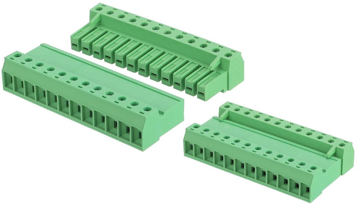1 set 12-polige PCB-klemlijst, 7,62 mm PCB-schroefklemmen stekkers en stopcontacten kits aansluitklem blok 400V 10A voor 24-10AWG kabel