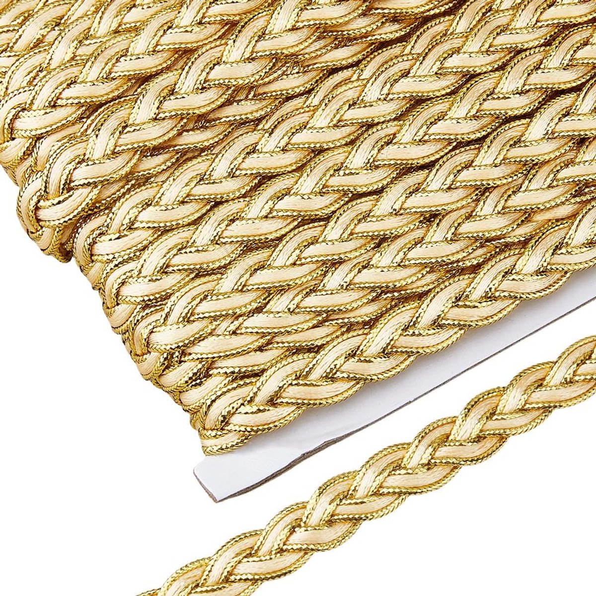 20 Yards Metallic Braid Trim 13mm Brede Gouden Trim Metallic Gimp Braid Trim Kant Polyester Gevlochten Kant Linten Voor Kostuum Diy Naaien Ambachtelijke Versiering Home Decor