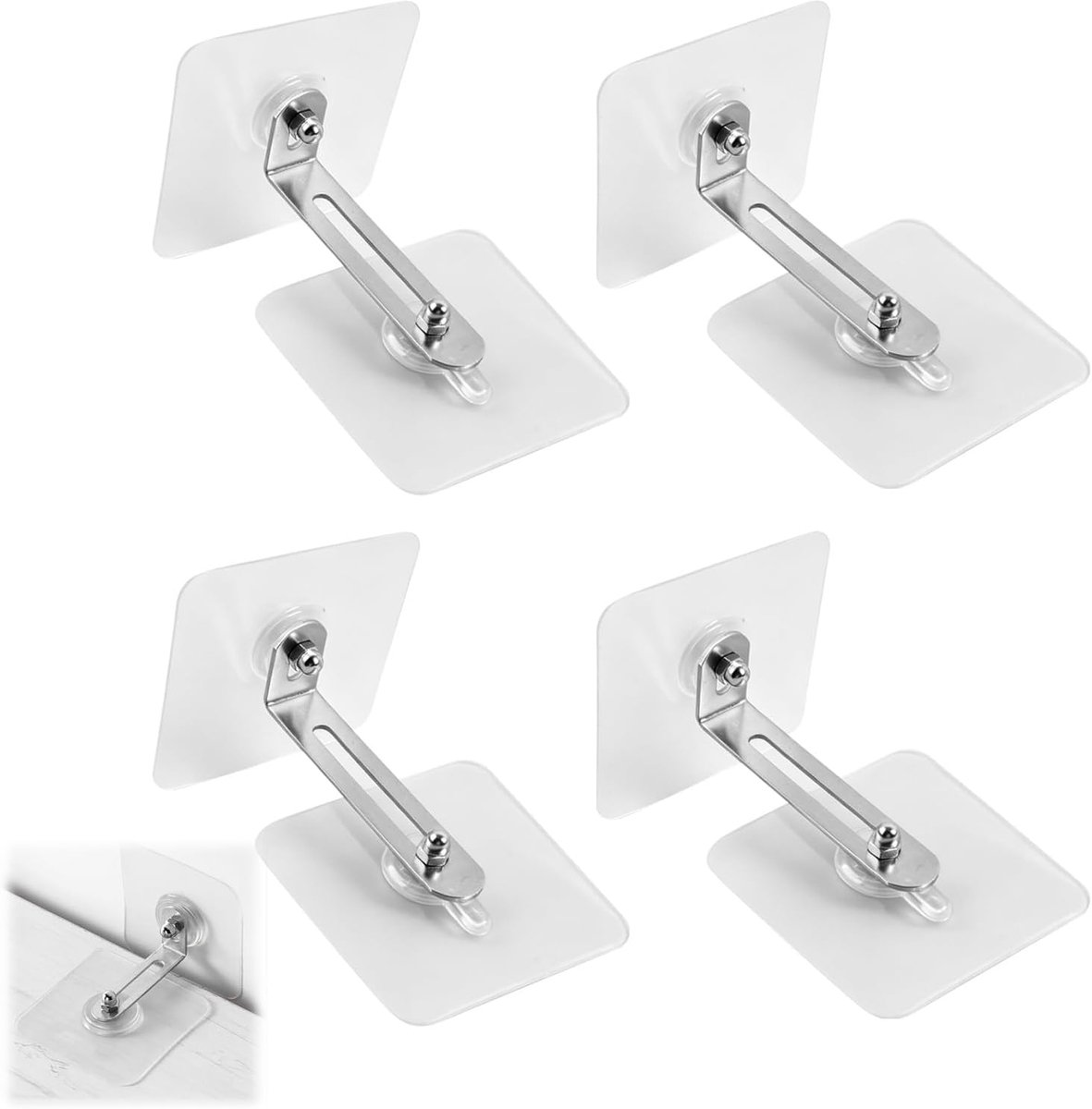 muurankers, 4 stuks, muuranker, zonder boren, bevestiging tegen omvallen, ankers, set voor bescherming van baby's en dieren, haken tegen kantelen voor meubels, metaal