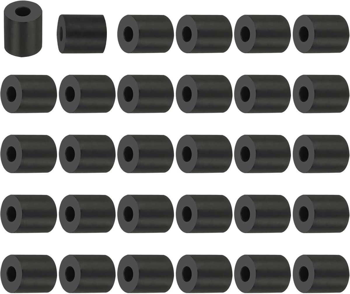 30 stuks rubberen sluitringen met gat, ID 8 mm OD 20 mm hoog 20 mm rubberen afdichting, rond, geluidsdemping, rubberen ringen, platte afdichting voor auto, motormontage