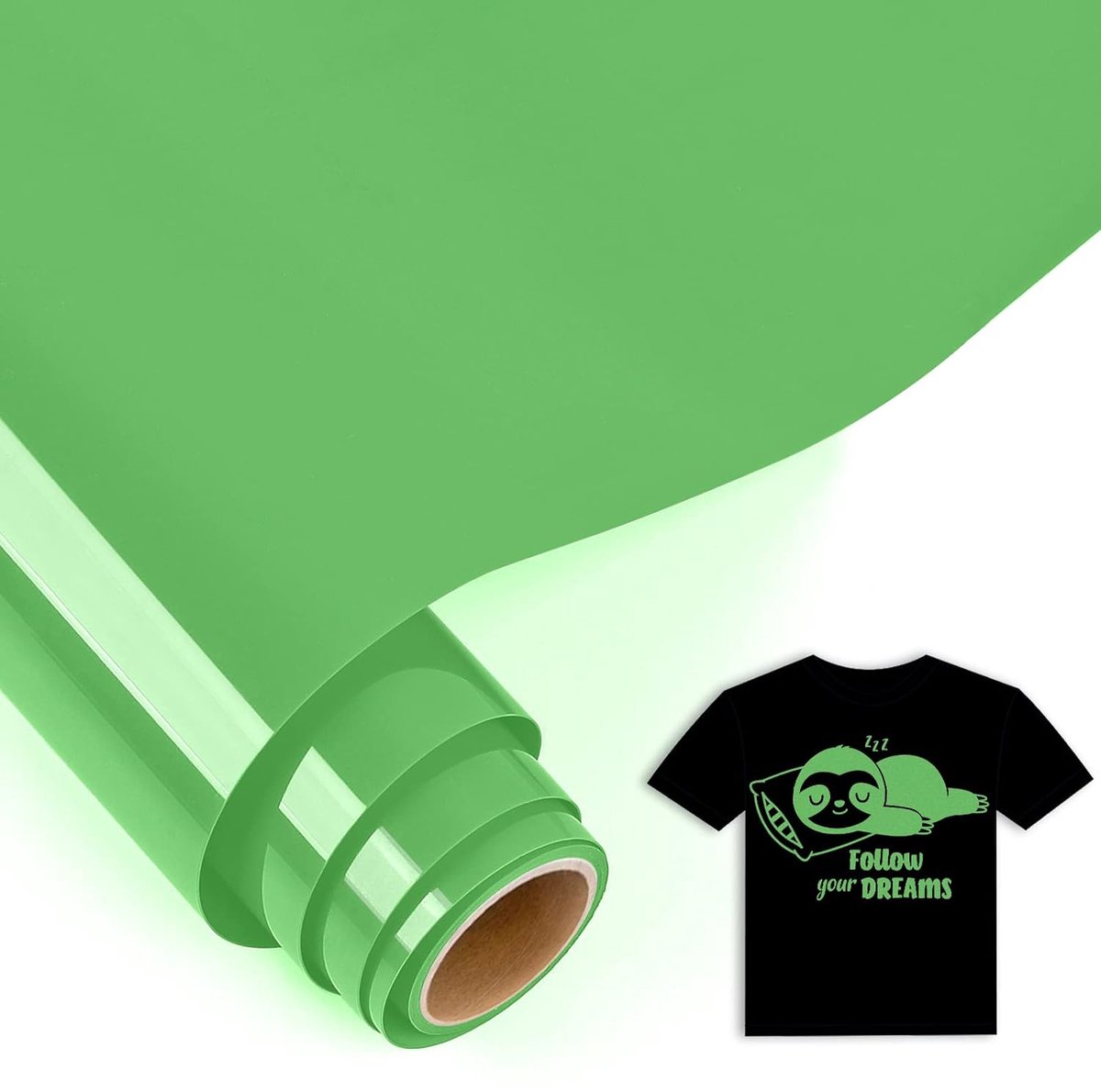 Plotterfolie textiel fruit groen - 30,5 x 152,5 cm flexfolie plotter textiel groen voor Cricut Maker, Silhouette Cameo, textielfolie plotter groen voor kleding, mutsen, broeken, andere stoffen