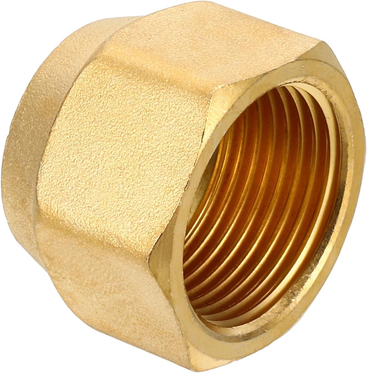 Messing Flaredop, 3/4 SAE (1-1/16" UNF) Vrouwelijke draad SAE Flare-fitting 45 graden flare buis Gasleidingdop Zeskant buisfittingen voor airconditioning koeling
