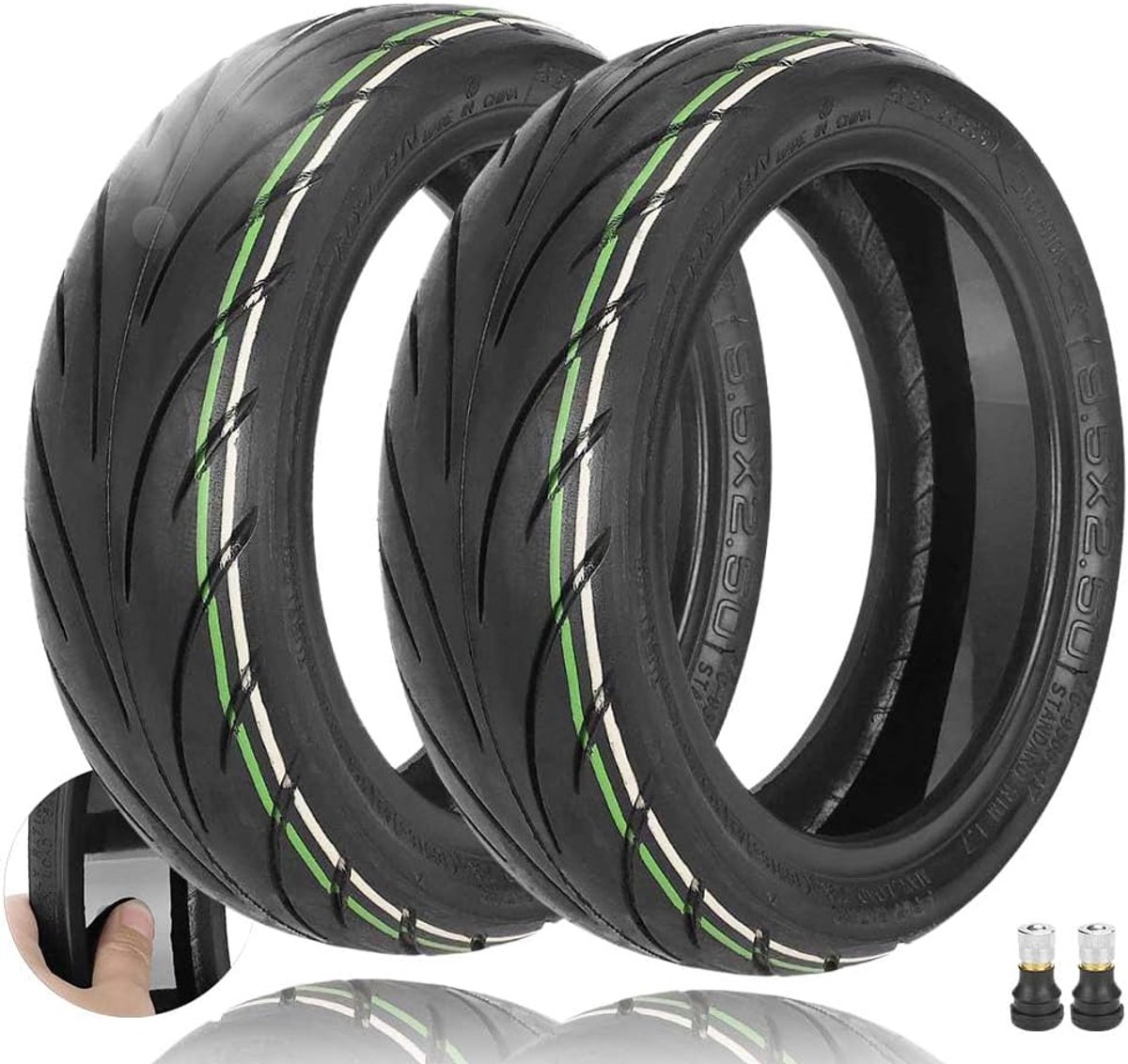 9 5 x 2 50 Zelfherstellende banden voor NIU KQi3 Sports Pro Max elektrische scooters 9 5 inch tubeless banden lekvrije zelfherstellende reservewielen met ventieldop (Zelfherstellende*2)