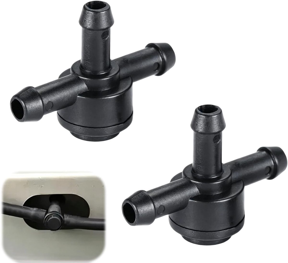 T-connector voor ruitensproeier, 2 stuks, 9178895-31391513 | Technisch polymeer voor slang, vloeistofterugstroomblokkering, snelle reparatie van ruitenwissermondstuk voor auto en SUV
