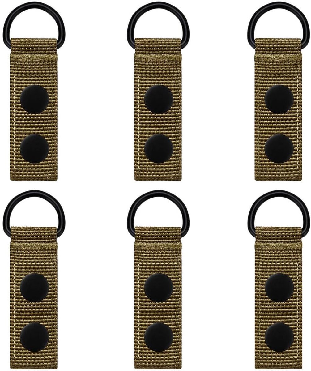 6 Pack Duty Belt Loop Keepers met metalen ring, 2,25in/5,7 cm brede polyester lussen, riembewaarders sleutelhouder & clip voor politie, veiligheidsfunctionaris