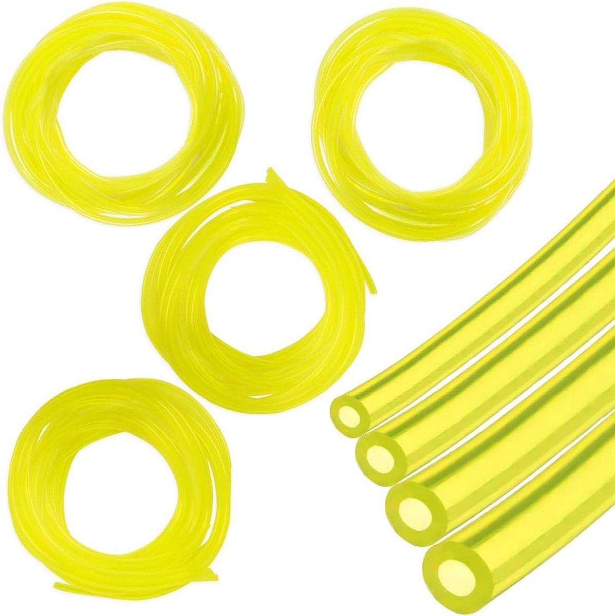 4 maten strimmer brandstofpijp, universele strimmer onderdelen brandstofleiding slang buis voor buiten kettingzagen, grasmaaiers, sneeuwblazers, waterpompen -geel