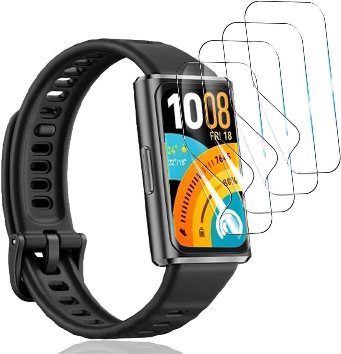 Displaybeschermfolie voor Huawei Band 11 Pro, 4 stuks, flexibele TPU, volledige bescherming, HD, krasbestendig, volledige afdekking, displaybeschermfolie voor Huawei Band 11 Pro, geen gehard