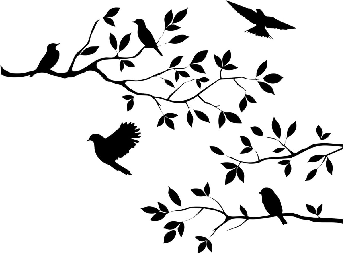 takken vogels muursticker verwijderbaar vinyl slaapkamer woonkamer kunst muur zwart muursticker decoratie