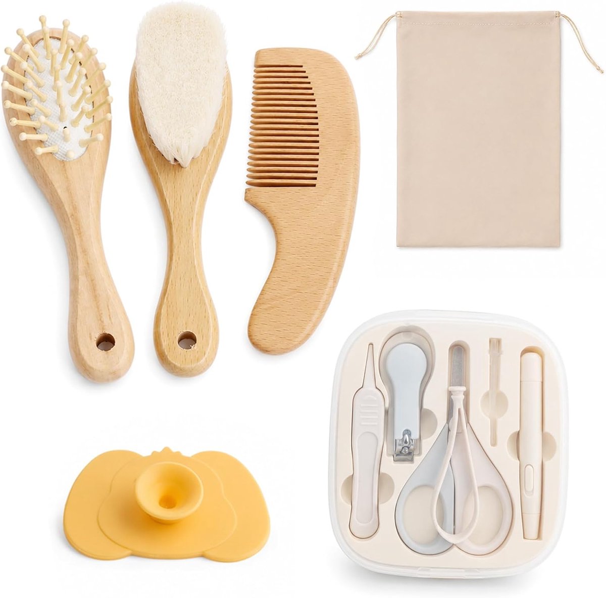9-in-1 babyverzorgingsset voor kinderen en baby's | Haarborstel en kam voor kinderen, nagelknipset voor pasgeborenen, cadeau voor de geboorte