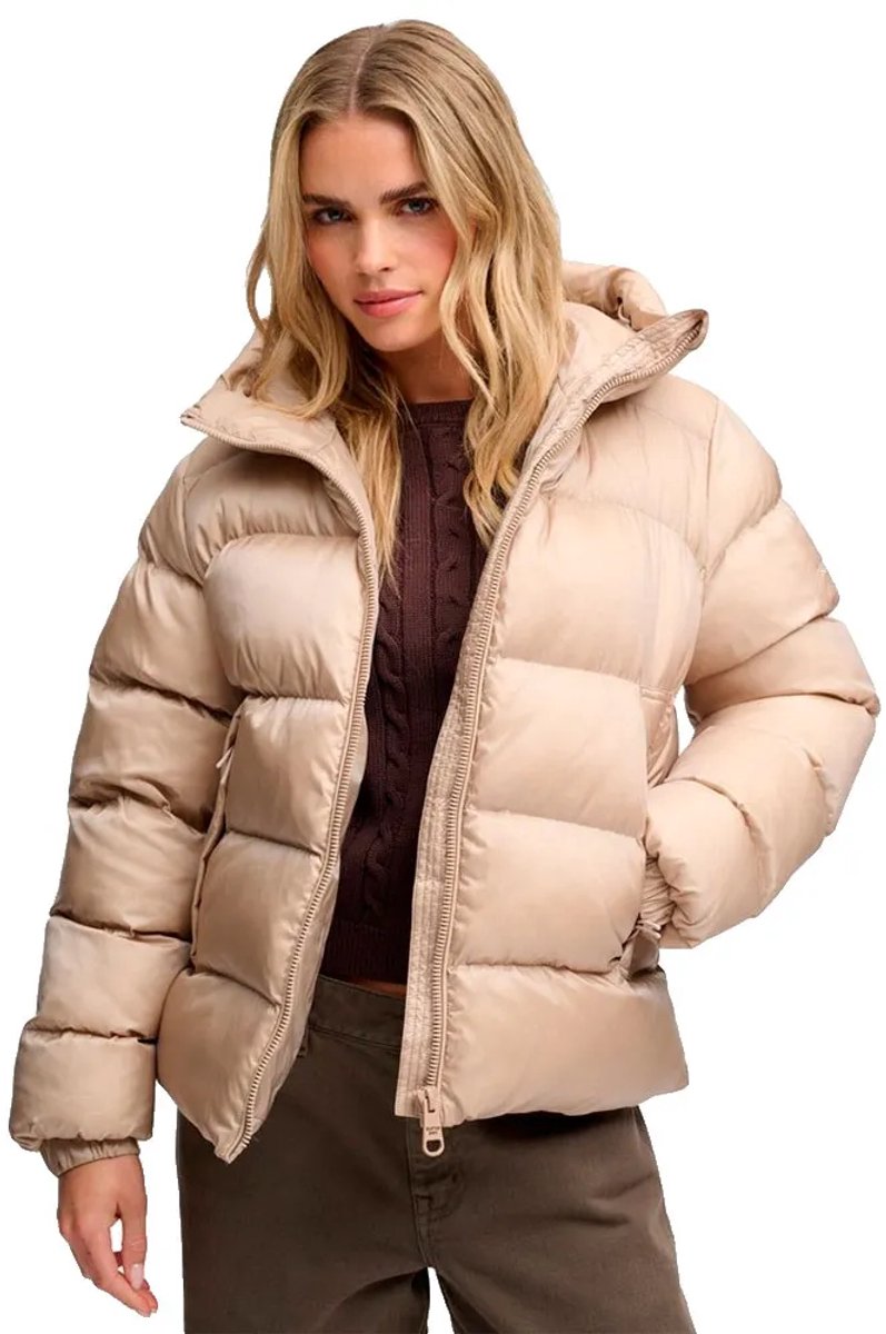 Superdry - Hooded Shine Puffer Jas Slanke Pasvorm - Dames - Gewatteerde jassen