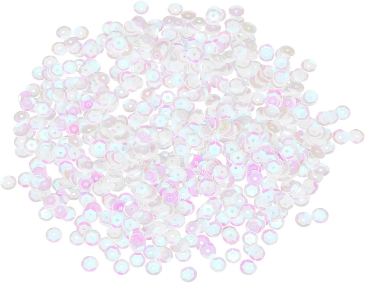 Pailletten 4000 stuks 5 mm met verzilverde achterkant pailletten in schaal voor sieraden maken handwerk naaien kleur AB wit