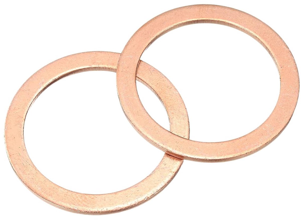 M27 sluitring, 6 stuks koperen ringsluitringen, 35 mm OD 1,5 mm dik, metalen afdichtring voor schroeven, bouten, moeren