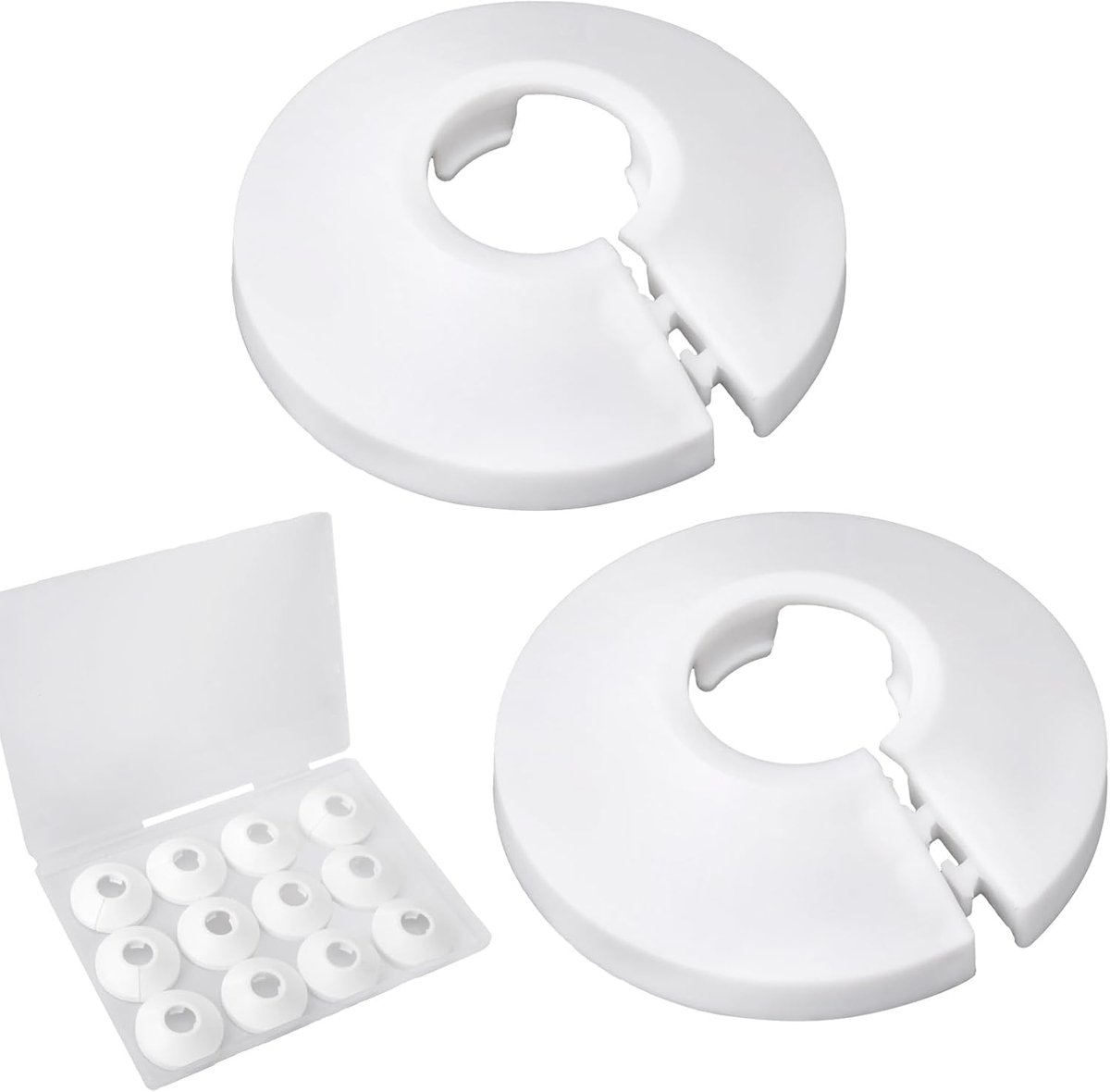 12st Buiskappen met Een Binnendiameter 16mm, Decoratieve Ronde Buiskoppelingen voor Aan de Wand Bevestigde Badkamers Keukens en Toiletten (Wit)