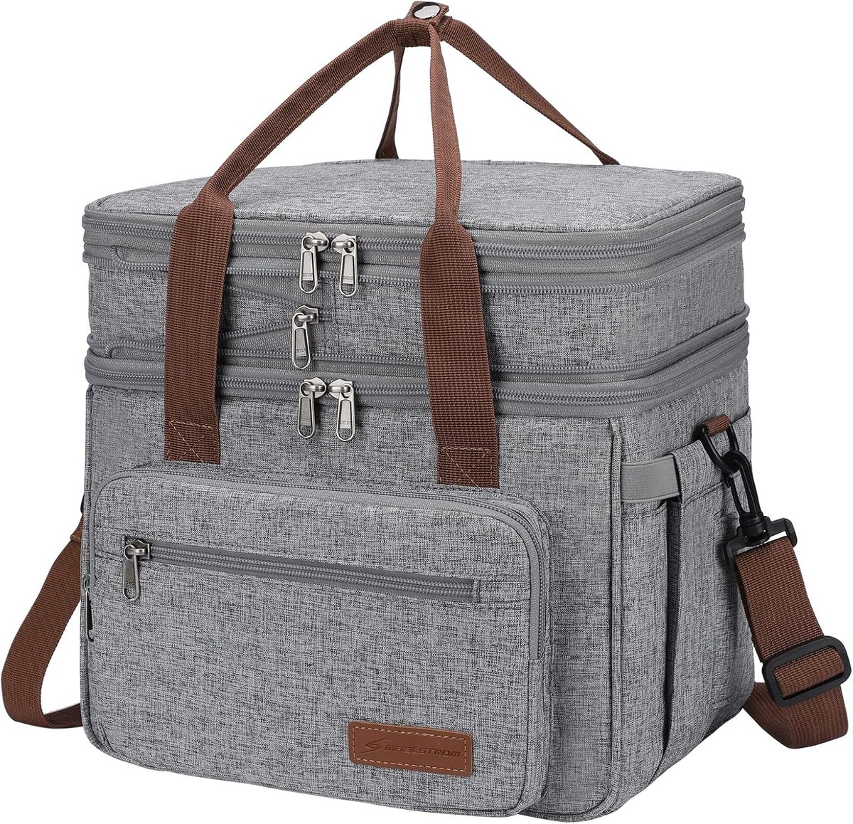 Lunchbox 18L - Grijs polyester - Lekvrij en duurzaam - Ideaal voor onderweg - SnelShoppen