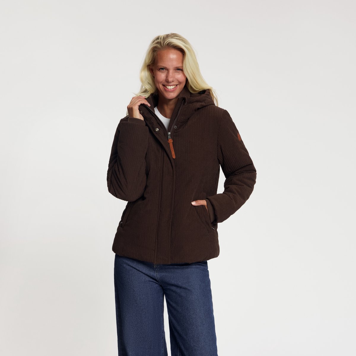 MGO Steffy Dames - Winterjas - Corduroy - Donkerbruin