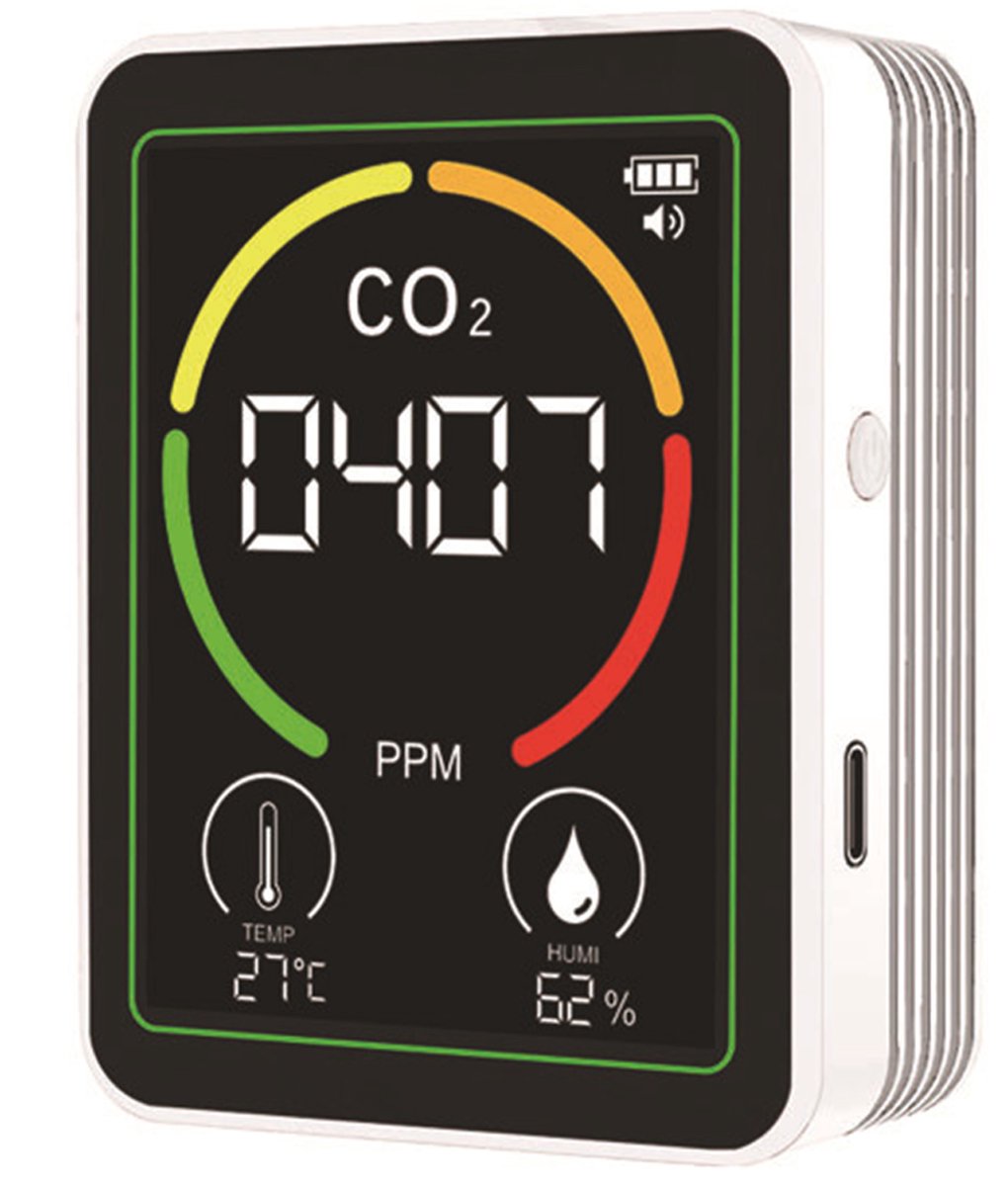 carmdering - 10-in-1 Slimme Luchtkwaliteit Monitor – Geavanceerde Lucht Tester – Draagbare Detector – CO₂ en TVOC Meting – HCHO en PM2.5 Analyse – ABS Kunststof – Stille Werking – Ideaal voor Thuis en Kantoor – 1 Stuk