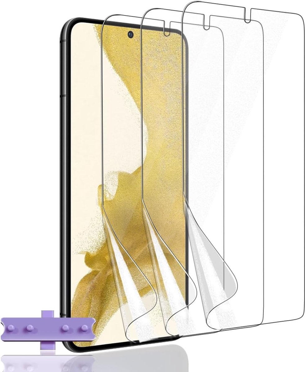 3 displaybeschermfolies voor Samsung Galaxy S22 5G, geen gehard glas, flexibel, krasbestendig, HD-TPU-beschermfolie voor Galaxy S22 5G