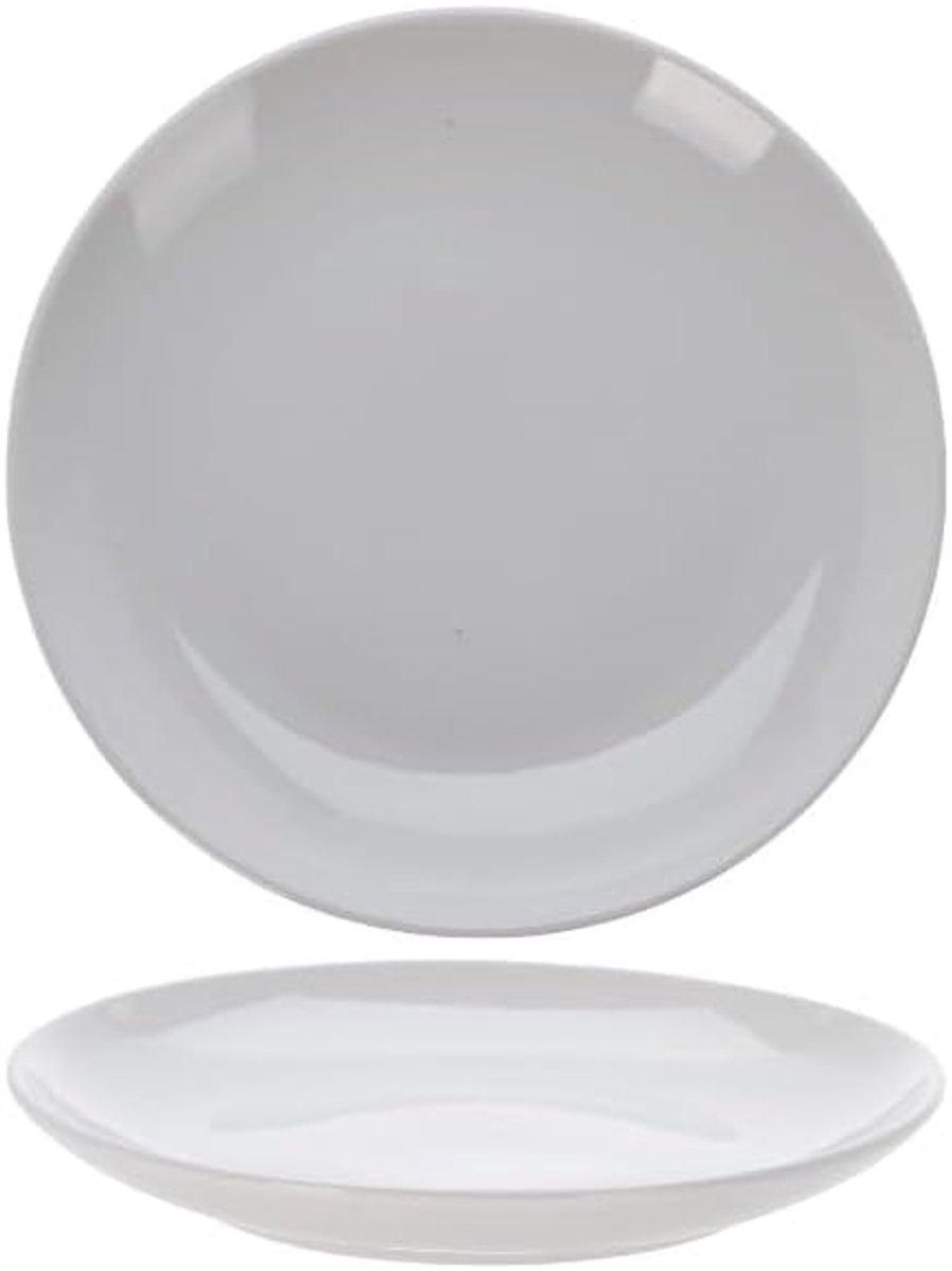 Dinerborden 4-delig | Porselein | Coupe Ø 27 cm | wit | vaatwasserbestendig | magnetronbestendig | ovenbestendig