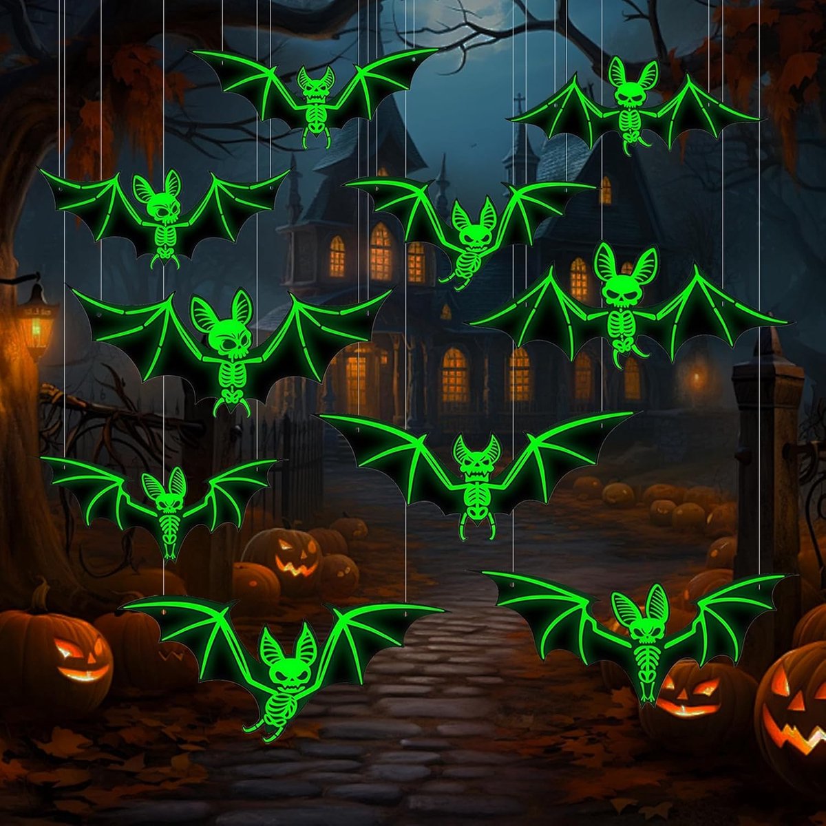 Halloween-decoraties, Halloween-vleermuisdecoraties, seizoensdecoraties voor Halloween-feestjes