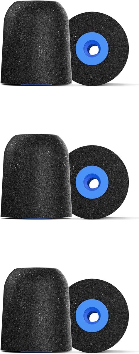 P-Series Grote Zwarte Oordopjes x3