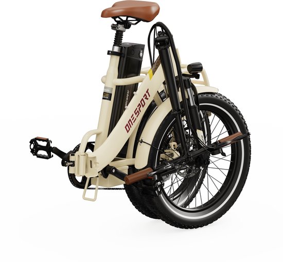 ONESPORT OT16Pro Elektrische Fiets–Opvouwbaar–48V 18Ah Accu–Actieradius tot 90 km–Aluminium Lage Instap–20×3.0 Inch Fatbike –APP –Bluetooth Verbinding - Stads E-bike - LCD Elektrische Vouwfietsen - Wit van ONESPORT — afbeelding 5