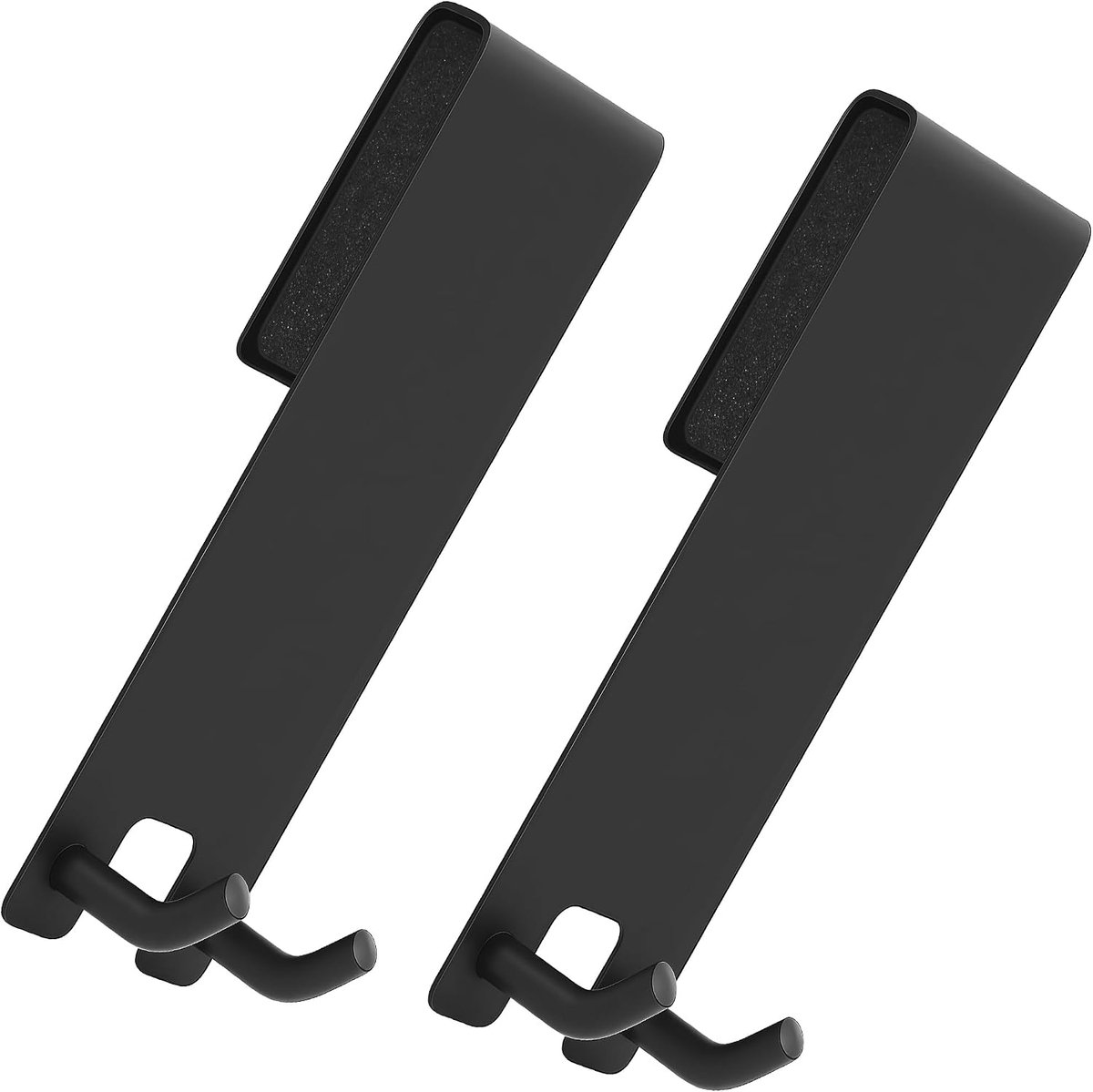 Zonder Boren, Set van 2 Handdoekhouders voor Douchewand, Krabvrij & Antislip, voor 6-12 mm Glasdikte, Mat Zwart