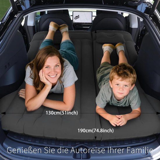 SUV-Luchtmatras, Opblaasmatras Voor Model Y - RV Minivan SUV Luchtmatras, Verdikte Autoluchtmatras Camping Opblaasbed voor Kofferbak/Achterbank, Camping/Outdoor Zwart — afbeelding 3