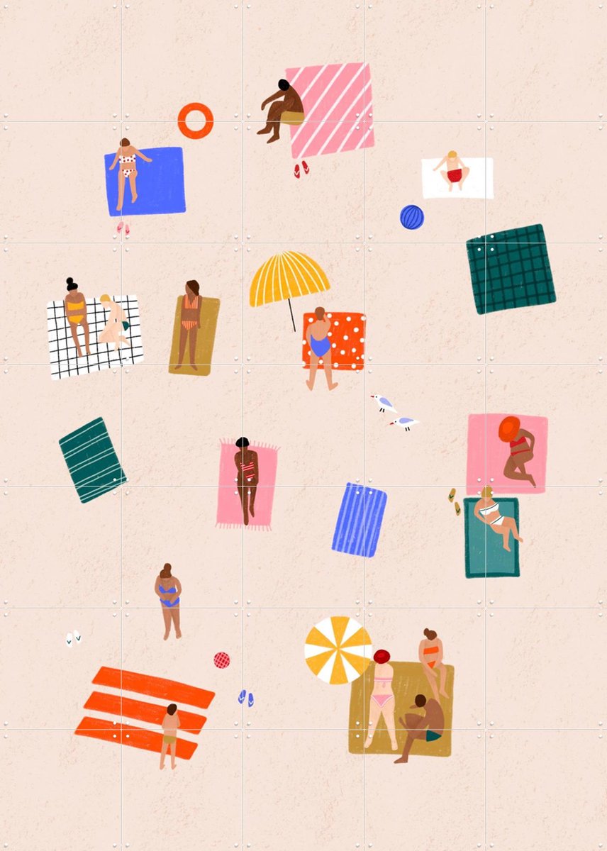 IXXI Beach Towel Harmony, Bea Müller & Various - 100 x 140 cm - Gratis ophangtool - Grote wanddecoratie en posters - Geometrische Kunst, Digitale