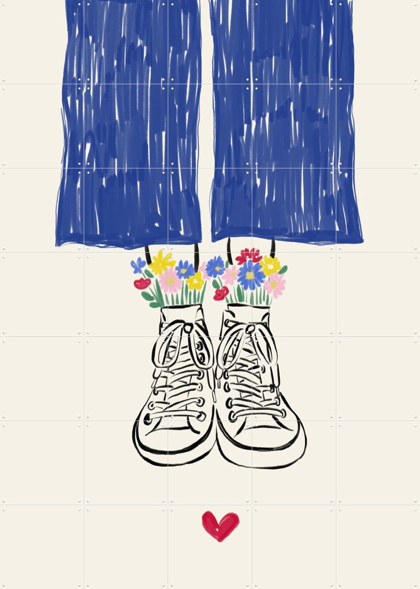 IXXI Flower Shoes, Rio Soley & Various - 100 x 140 cm - Gratis ophangtool - Grote wanddecoratie en posters - Illustraties, Speels, Kinderkamer, Gang