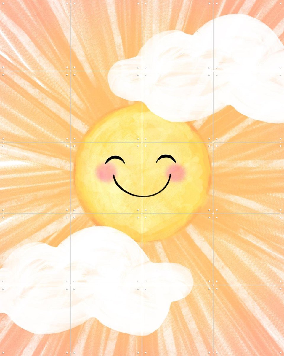 IXXI Sunny Day, EMELIEmaria & Various - 80 x 100 cm - Gratis ophangtool - Grote wanddecoratie en posters - Kleurrijk, Modern, Cartoonesk, Speels