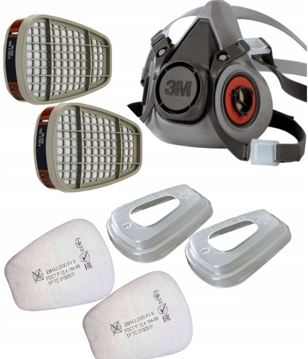 3M 6200 Halfmasker met Filters voor Verf en Gassen - Maat M
