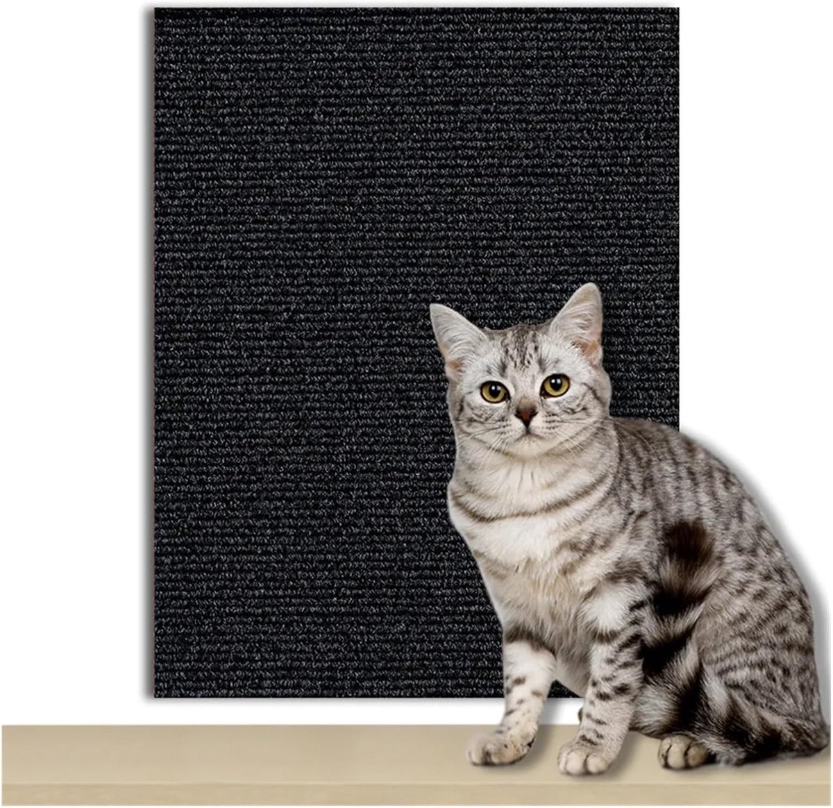 Bankbeschermer tegen krabben - Meubelbeschermer tegen krabben van katten - Krabmat voor aan de muur - Meubelbeschermpad - 60*30cm - Krabmat voor katten - Geschikt voor woonkamers, slaapkamers -Donkergrijs