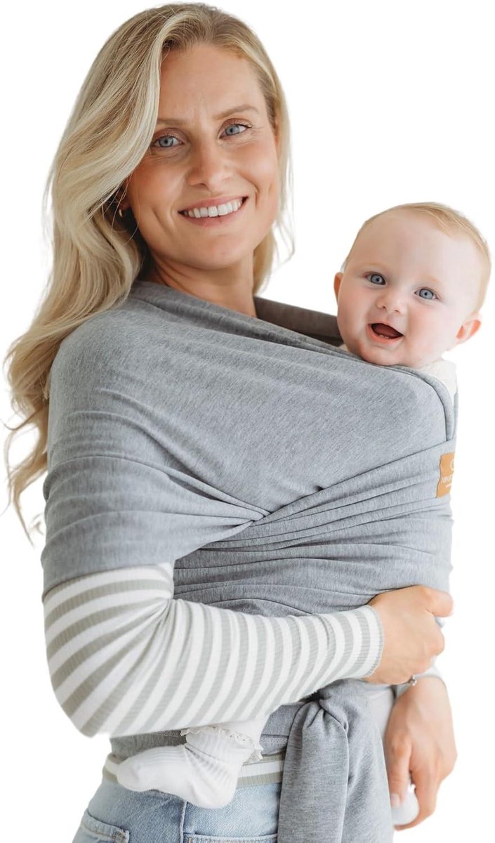 Baby Draagdoek - Baby Draagzak - Baby Dragen - One Size Fits All - Tot 15 kg - Medium Grijs