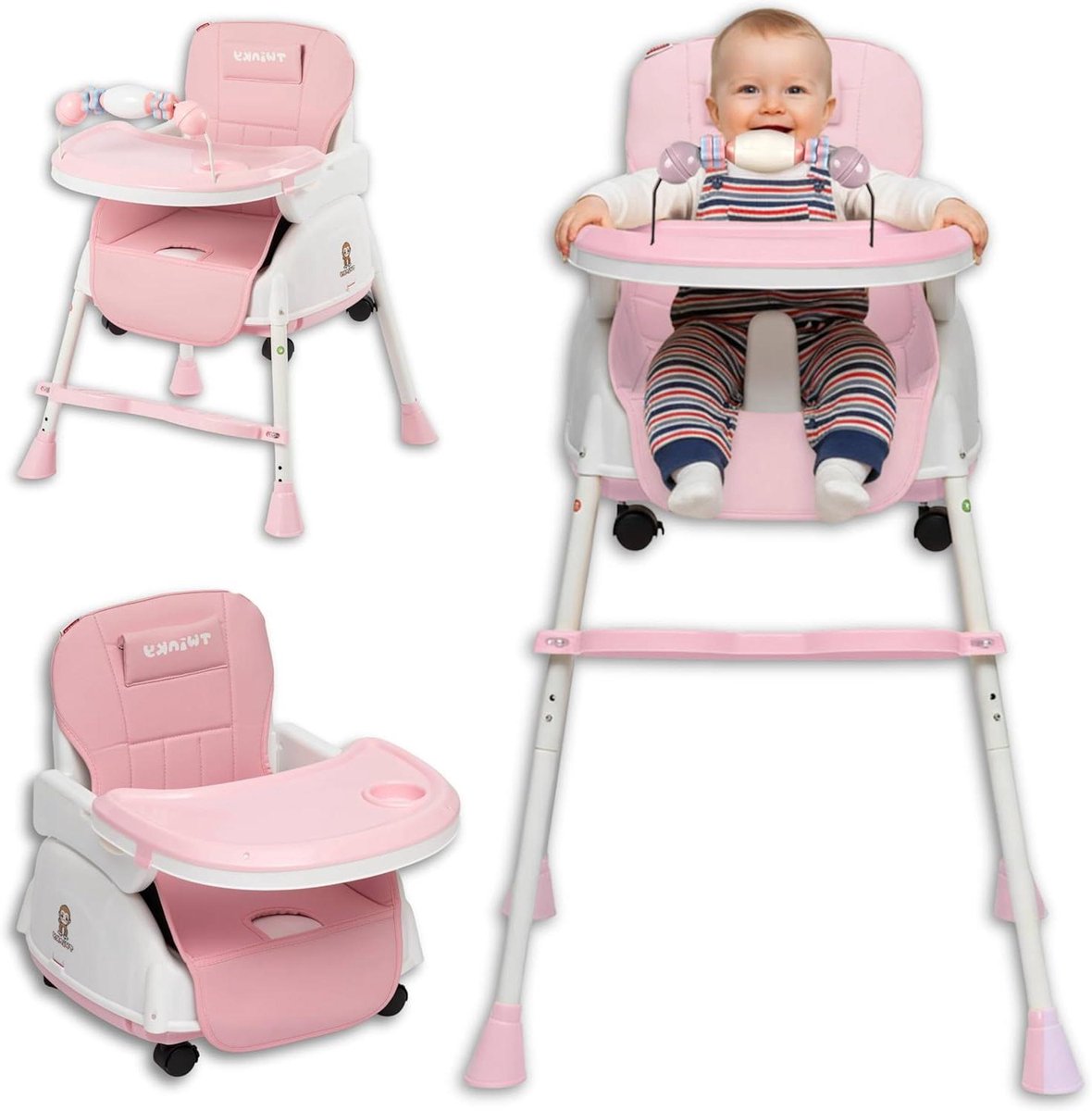 Kinderstoel 2-in-1 - Eetstoel Baby - Eten en Spelen - Inklapbaar en Groeiend - 6 maanden - 4 jaar