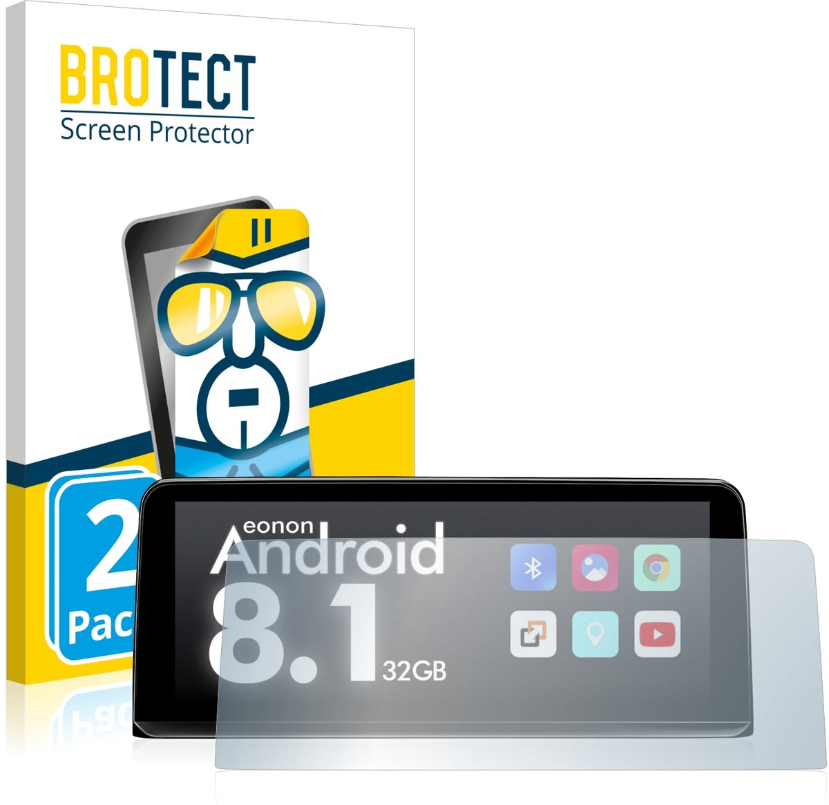 BROTECT - Screenprotector voor BMW 4 F32 Coupé 2013-2017 Professional 8.8" (Trapezium) - Folie Beschermfolie transparant 2 Stuks