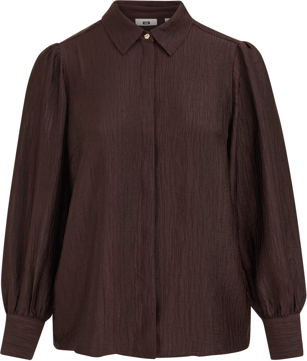 WE Fashion Dames blouse met structuur en ballonmouwen - Curve