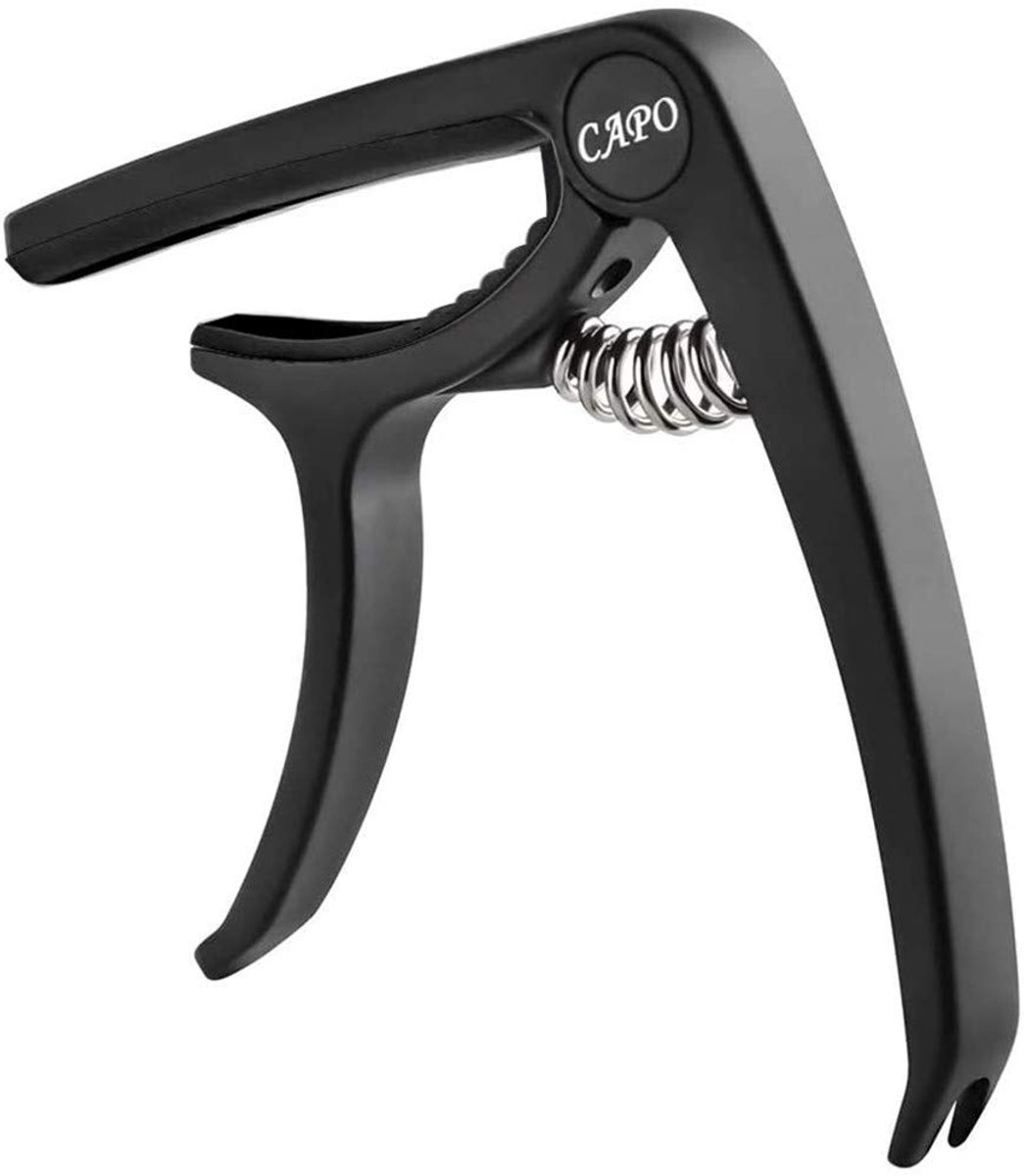 Capo - Gitaarklem - Platte toets - Gitaar capo - Elektrisch en akoestisch - Guitar capo - Gitaar accessoire - Gitaar spelen - Muziek accessoire - Zwart - Jonyx