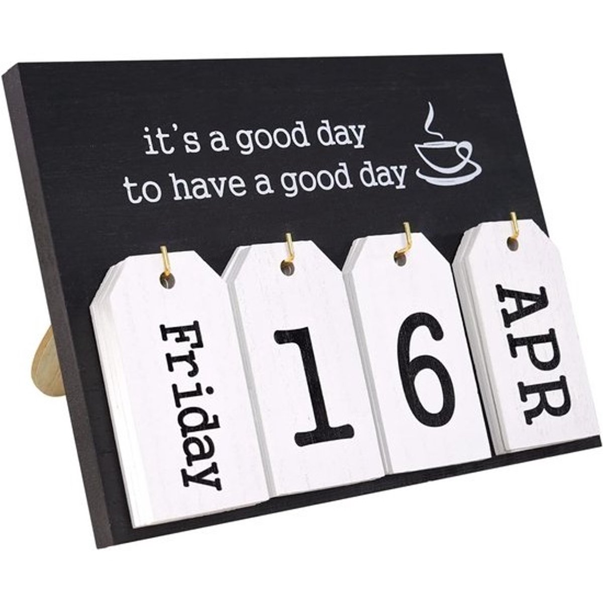 Eeuwigdurende Houten Kalender Flip Blokken Week Maand Datum - Vintage Bureau Decoratie