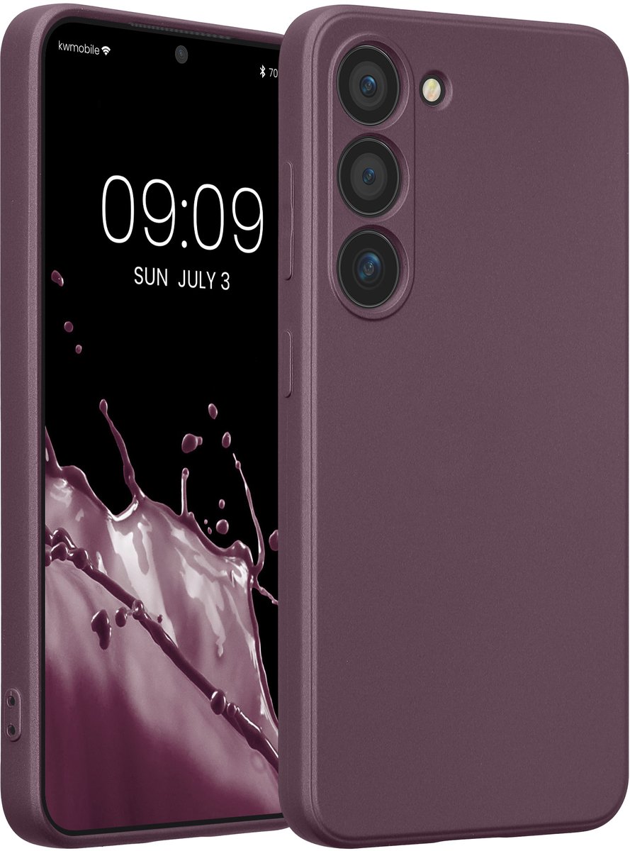 kwmobile metallic telefoonhoesje van TPU - geschikt voor Samsung Galaxy S23 - Flexible case voor smartphone - In metallic braam