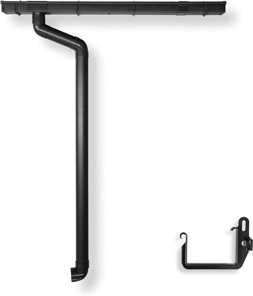 Dakgoot Kastengoot Set - Regenwater Afvoer - Huis Beschermen - Compleet PVC Materiaal - Tot 250cm Lengte - Antraciet