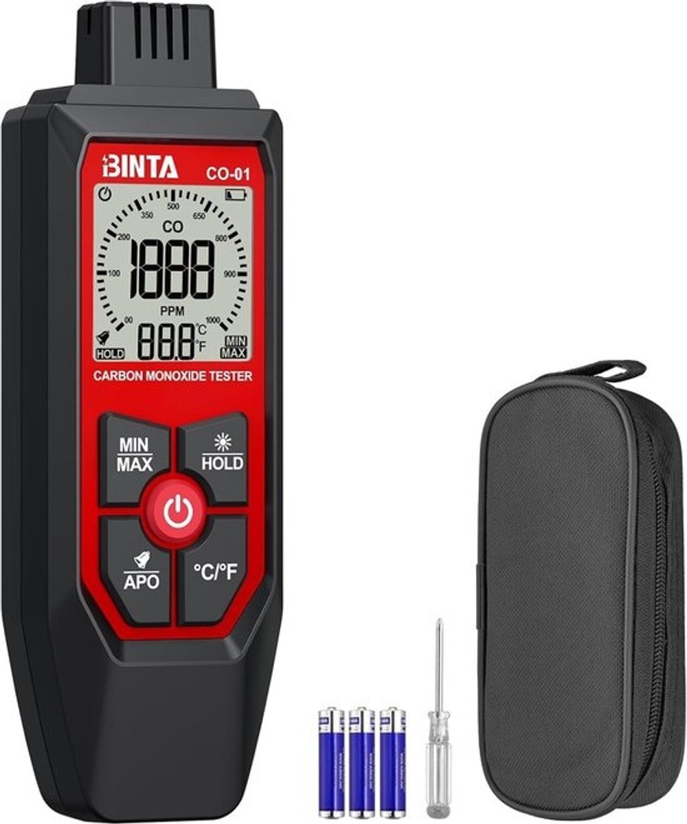 Koolmonoxidemelder - CO-detector Gasmeter - Veiligheid Thuis - Draagbaar LCD Alarm - 31 x 5 x 153 cm
