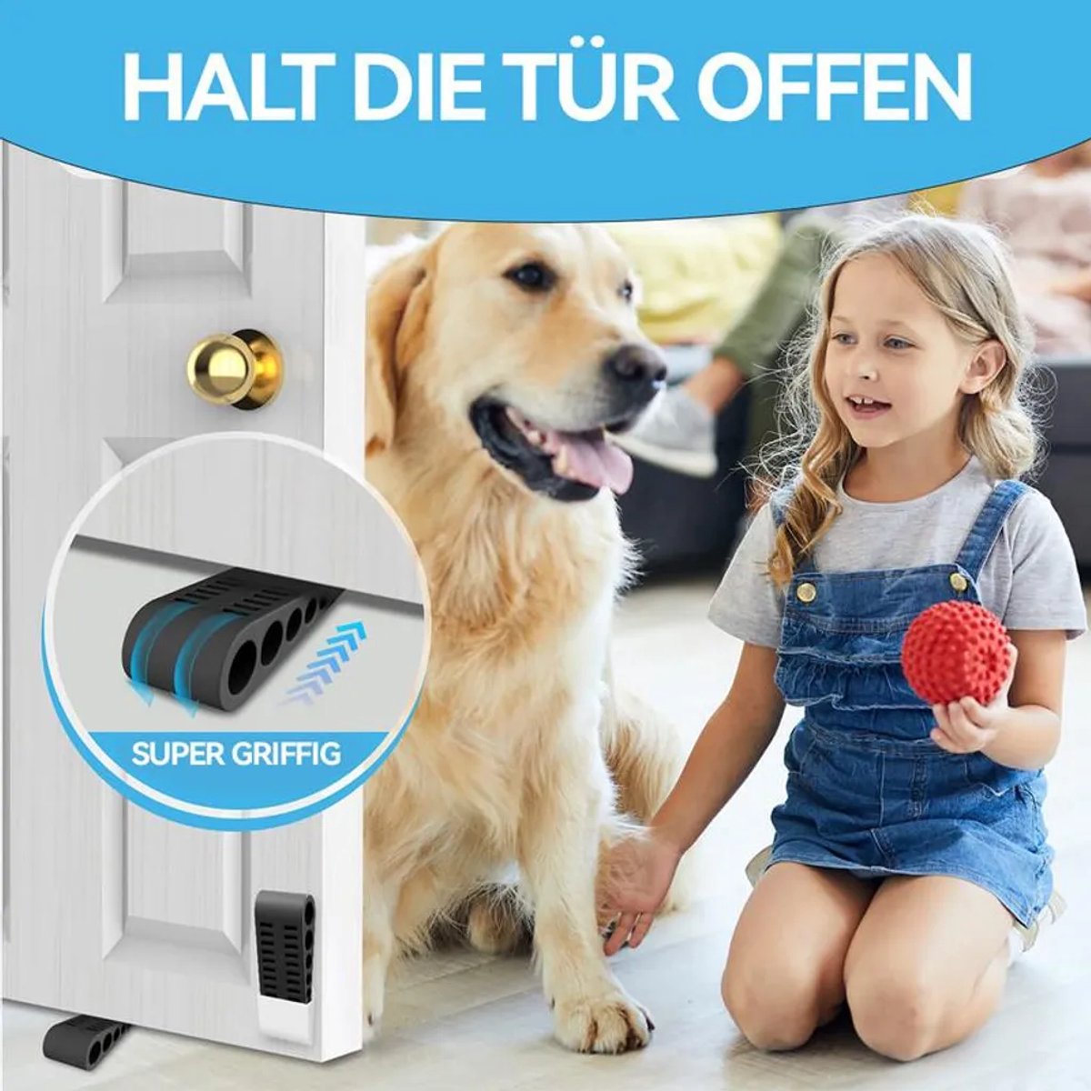 Deurstopperwiggen, 2-delige set, TPR-rubber, antislip, 4-28 mm, universele deurbescherming, Geschikt voor woningen, kantoren, woonkamers, kinderkamers en dierenverblijven.