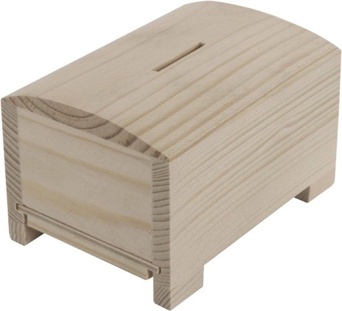 Houten Spaarpot Kistje voor Knutselen en Decoreren - Blank Hout met Schuifbodem